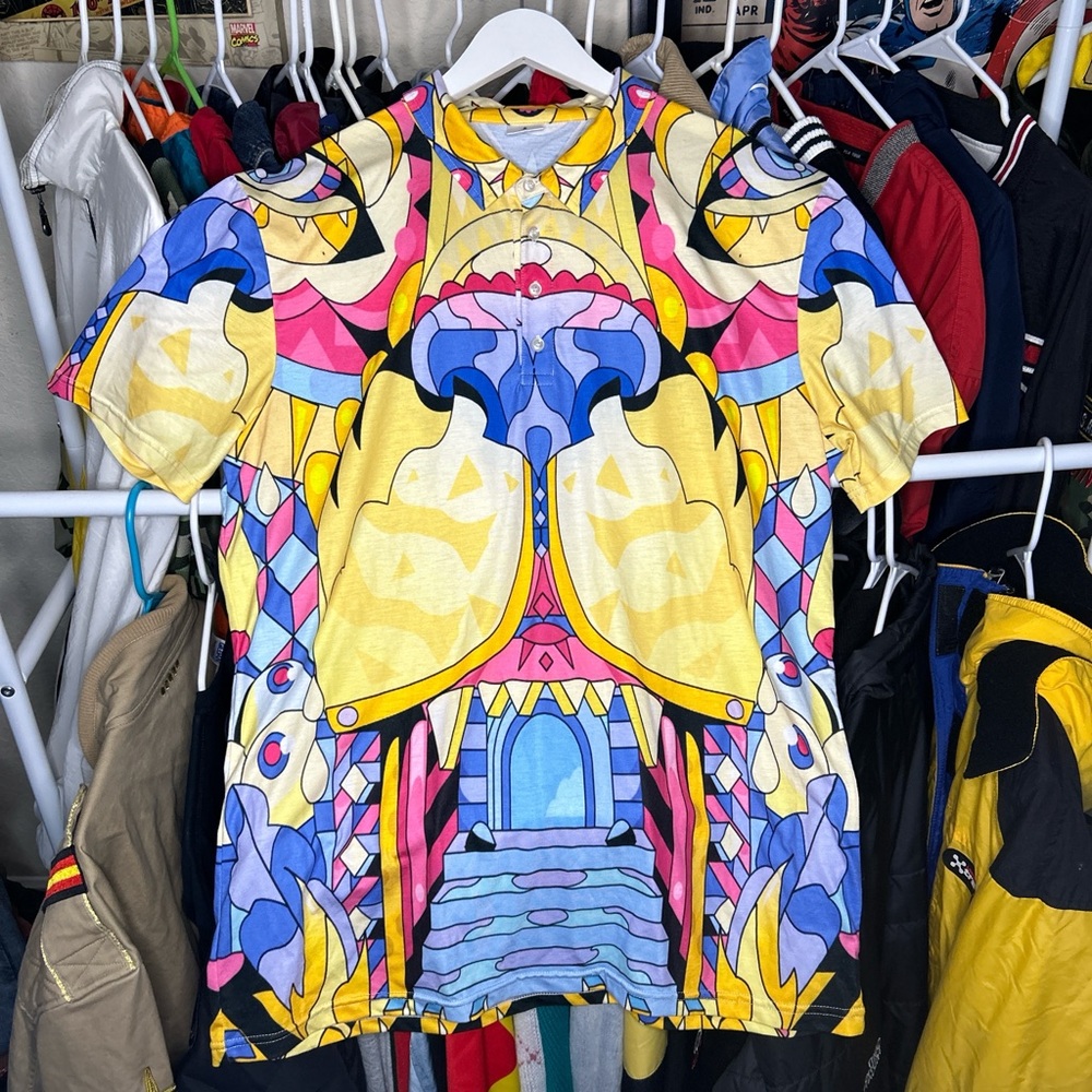 King Breed Colorful Graphic AOP Polo Shirt
